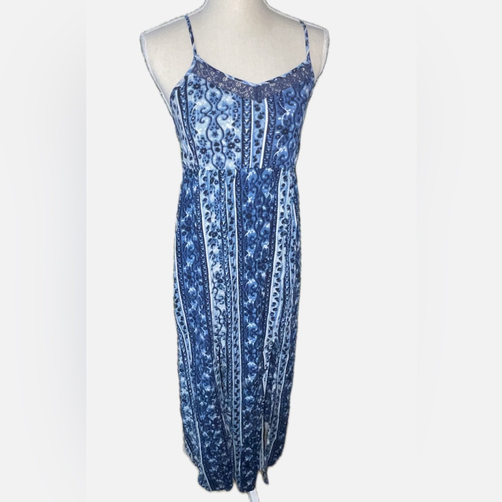 Mossimo Supply Co. Blue Patterned Maxi Dress